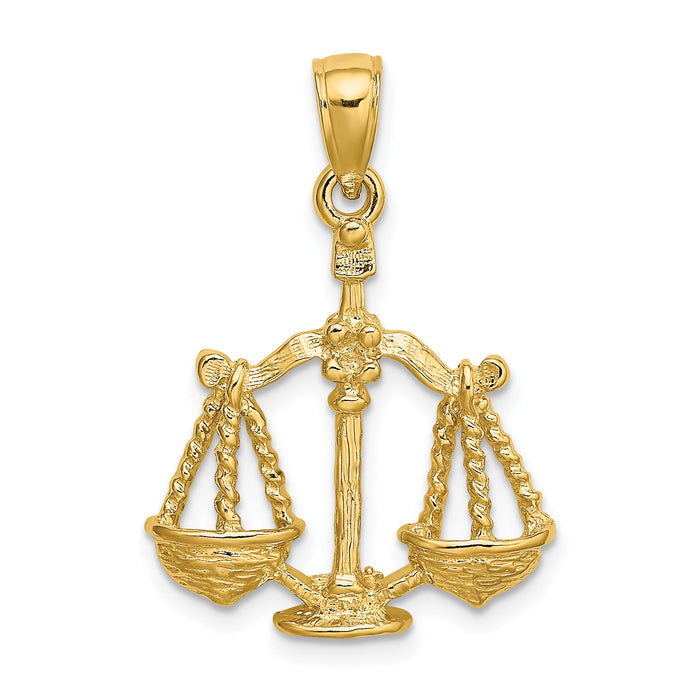 14k Large Libra Zodiac Charm-C3173