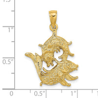 14k Large Pisces Zodiac Charm-C3178