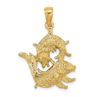 14k Large Pisces Zodiac Charm-C3178