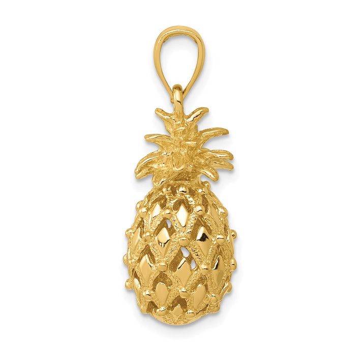 14k 3-D Cut-Out Pineapple Pendant-C3205