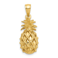 14k 3-D Cut-Out Pineapple Pendant-C3205