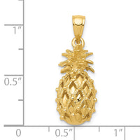 14k 3-D Cut-Out Pineapple Pendant-C3205