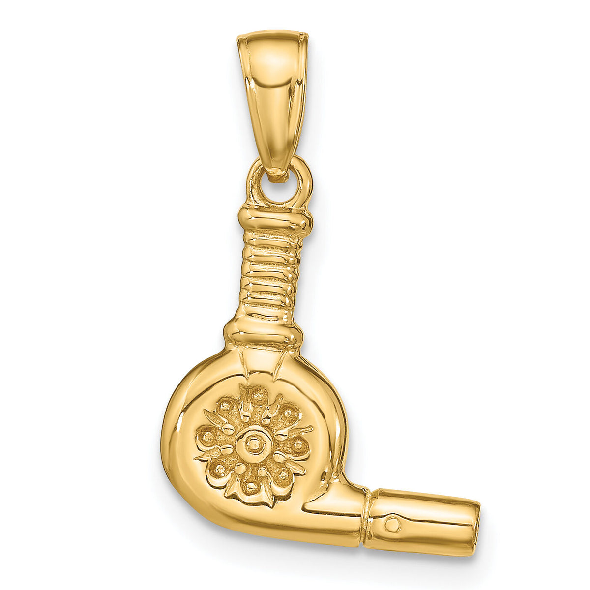 14k 3-D Blow Dryer Pendant-C3206