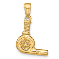 14k 3-D Blow Dryer Pendant-C3206