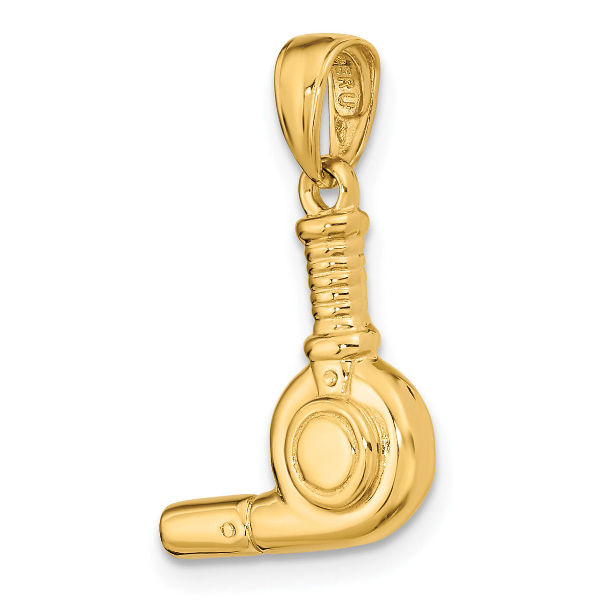 14k 3-D Blow Dryer Pendant-C3206