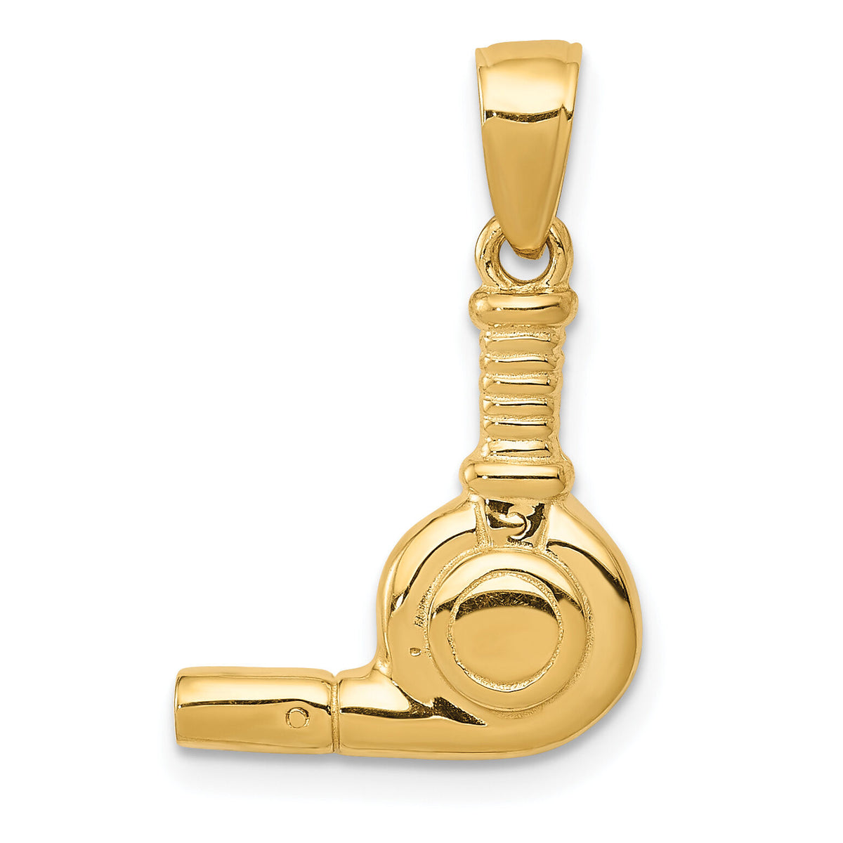 14k 3-D Blow Dryer Pendant-C3206
