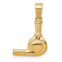 14k 3-D Blow Dryer Pendant-C3206