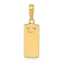 14k 3D Gold Bar Pendant-C3216