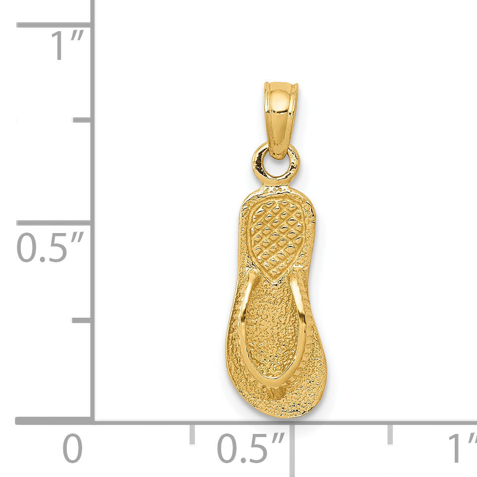14k 3D Single Flip-Flop Pendant-C3228