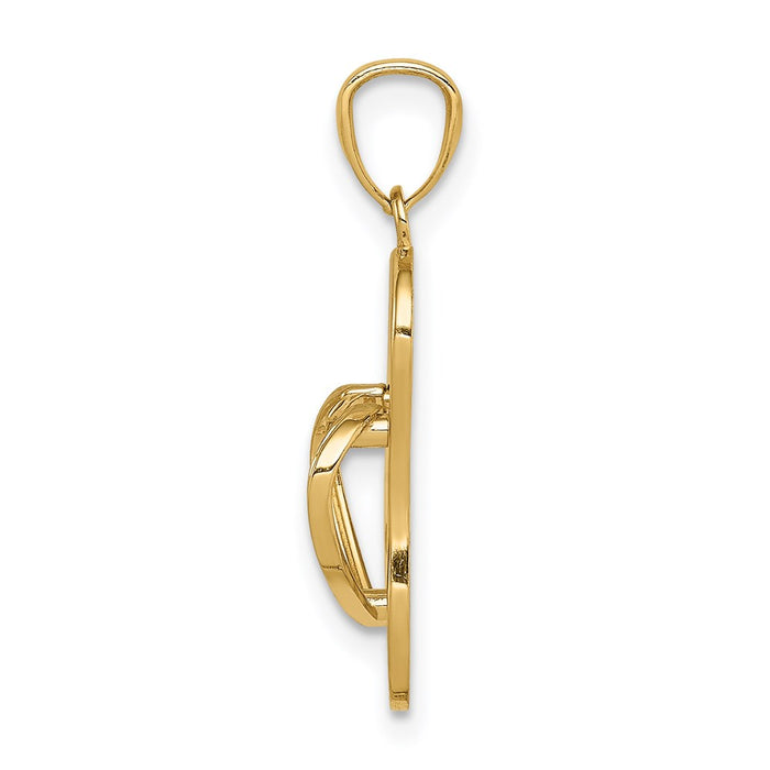 14k  3D Flip Flop Pendant-C3229
