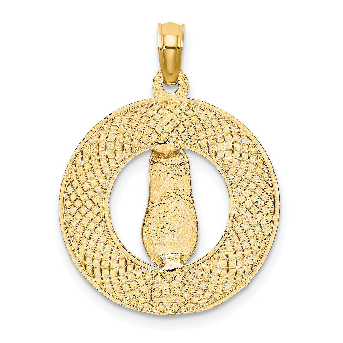 14K LIFES A BEACH Circle W/Flip-Flop Charm-C3230