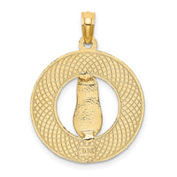 14K LIFES A BEACH Circle W/Flip-Flop Charm-C3230