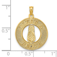 14K LIFES A BEACH Circle W/Flip-Flop Charm-C3230