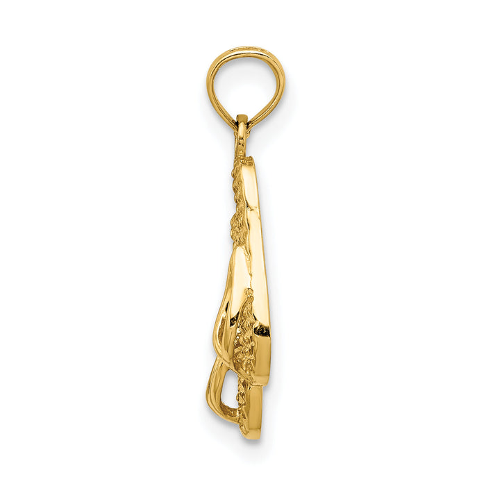 14k 3D CAPE COD Double Flip-Flop Charm-C3238