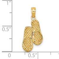14k 3D CAPE COD Double Flip-Flop Charm-C3238