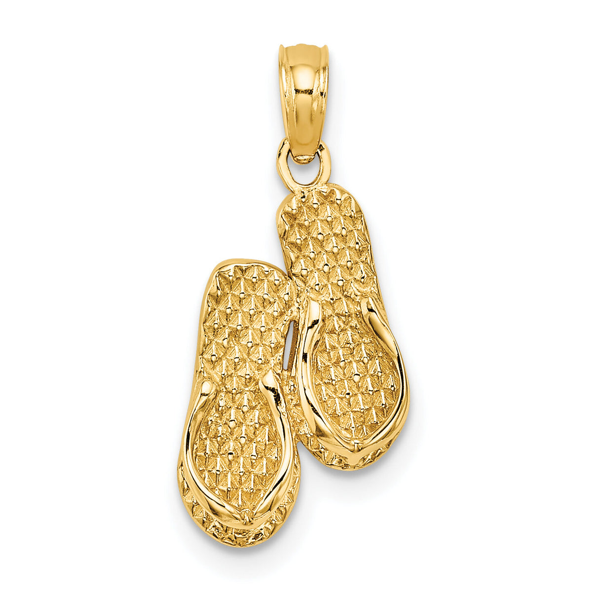 14k 3D CAPE COD Double Flip-Flop Charm-C3238