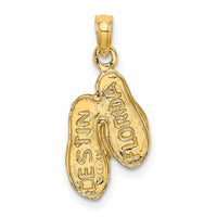 14k 3D DESTIN, FLORIDA Double Flip-Flop Charm-C3241