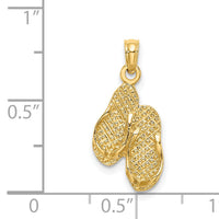 14k 3D DESTIN, FLORIDA Double Flip-Flop Charm-C3241