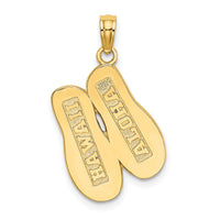 14k 3D HAWAII ALOHA Double Flip-Flop Charm-C3250