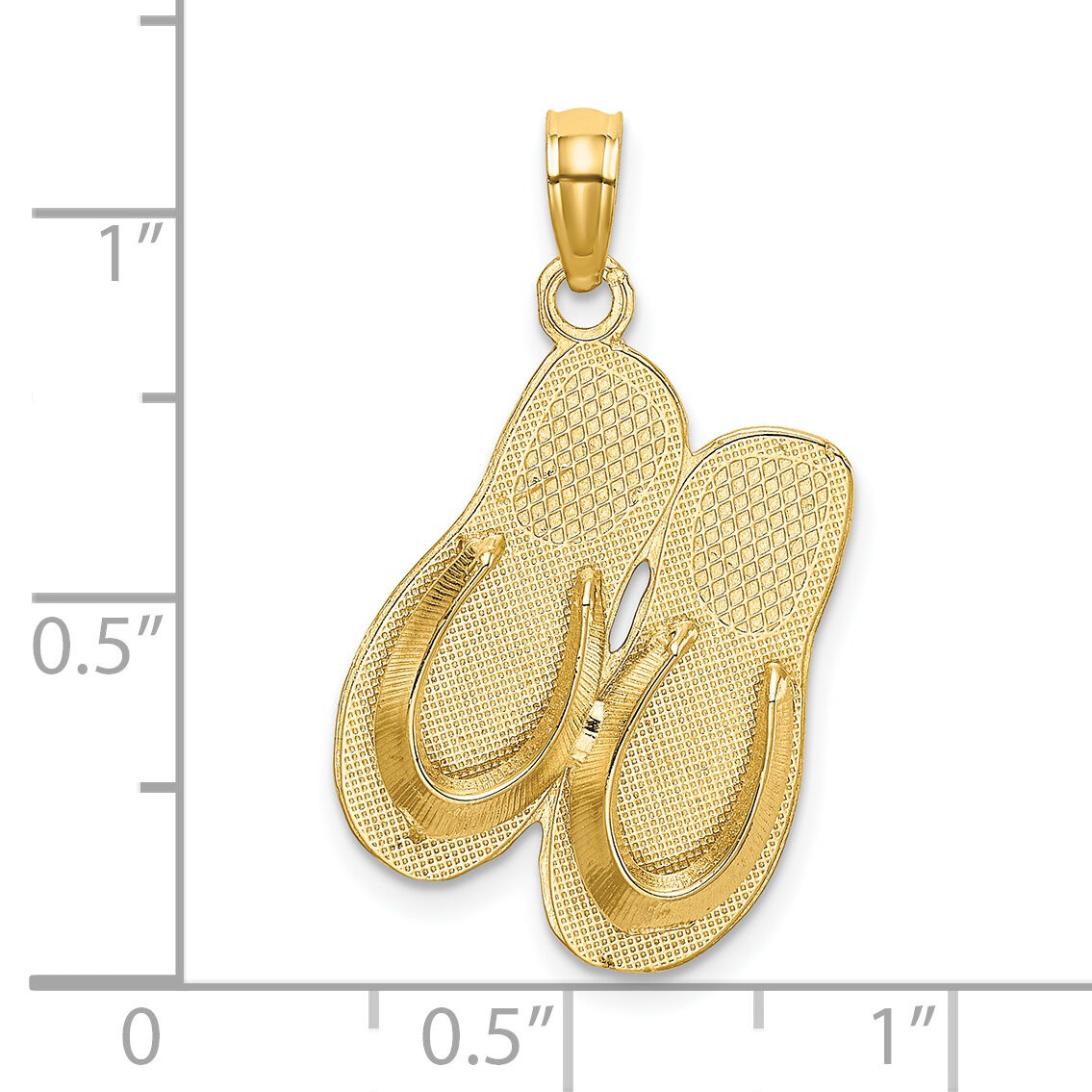 14k 3D HAWAII ALOHA Double Flip-Flop Charm-C3250
