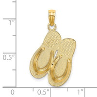 14k 3D HAWAII ALOHA Double Flip-Flop Charm-C3250