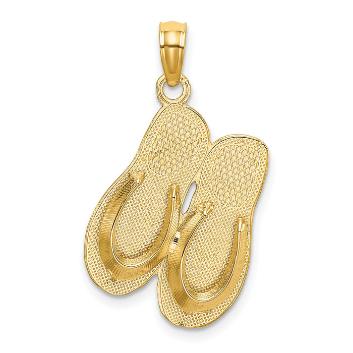 14k 3D HAWAII ALOHA Double Flip-Flop Charm-C3250