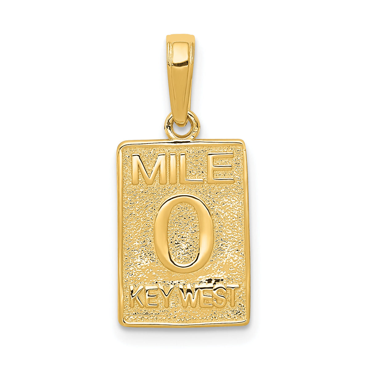 14k Mile 0 KEY WEST Mile Marker Pendant-C3262