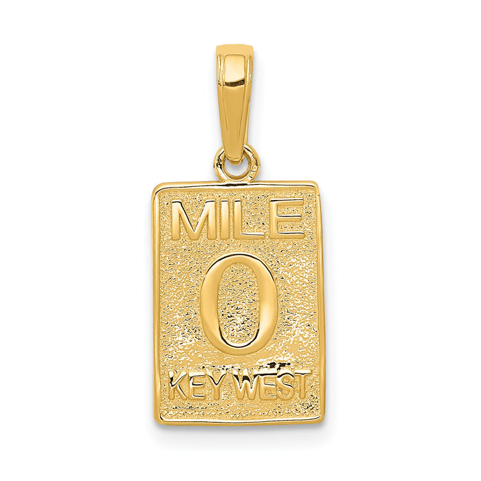 14k Mile 0 KEY WEST Mile Marker Pendant-C3262