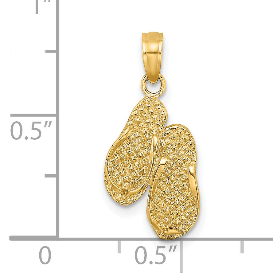 14k 3D MYRTLE BEACH Flip-Flops Charm-C3268
