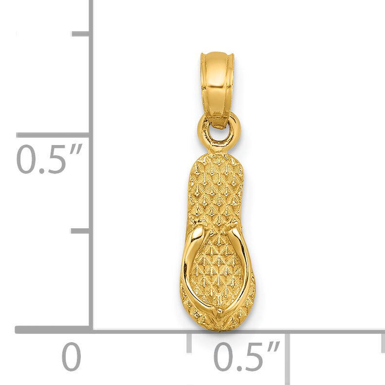 14k 3D MYRTLE BEACH Single Flip-Flop Charm-C3269
