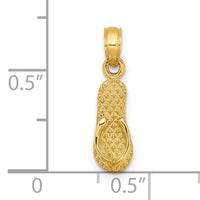 14k 3D MYRTLE BEACH Single Flip-Flop Charm-C3269