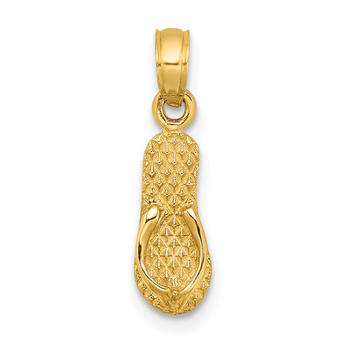 14k 3D MYRTLE BEACH Single Flip-Flop Charm-C3269