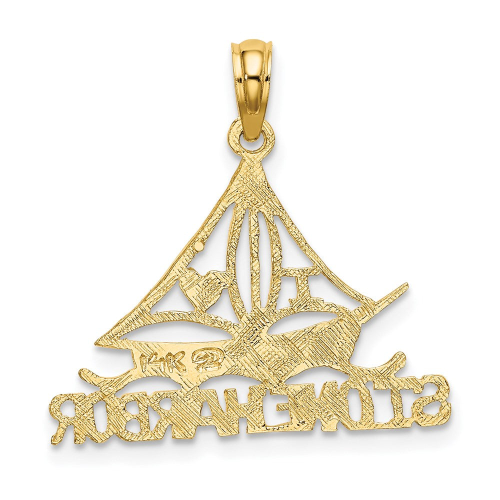 14k I LOVE STONE HARBOR Sailboat Charm-C3303
