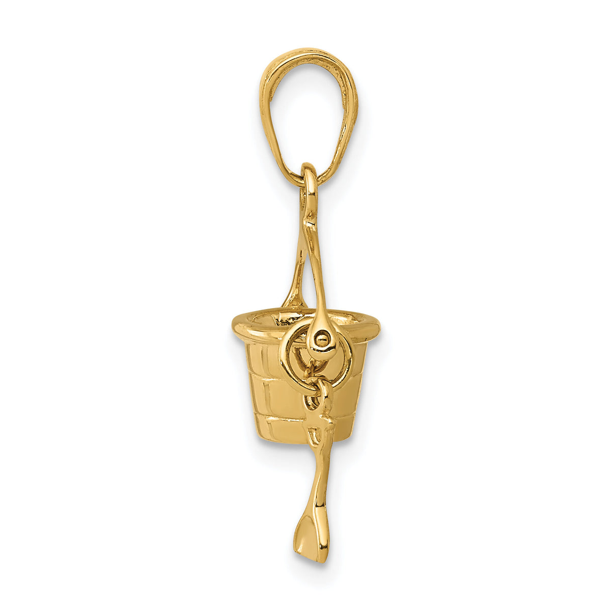 14k 3-D Beach Bucket with Shovel Charm-C3305