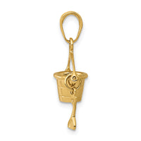 14k 3-D Beach Bucket with Shovel Charm-C3305