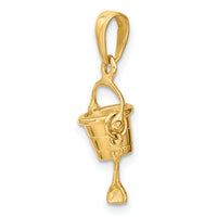 14k 3-D Beach Bucket with Shovel Charm-C3305