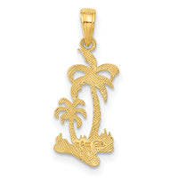 14k Double Palm Trees Pendant-C3324