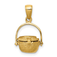 14k 3-D Nantucket Basket Pendant-C3327