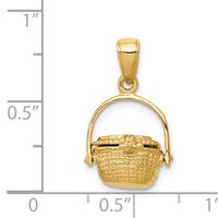 14k 3-D Nantucket Basket Pendant-C3327