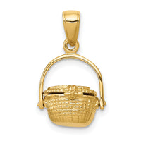14k 3-D Nantucket Basket Pendant-C3327