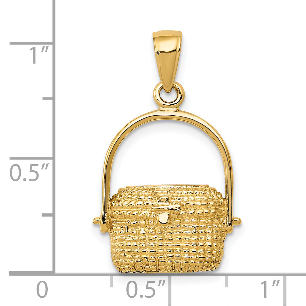14k Large Nantucket Basket Pendant-C3335