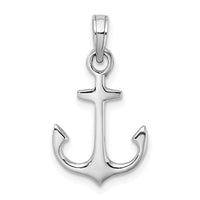 14k White Gold Anchor Pendant-C3339W