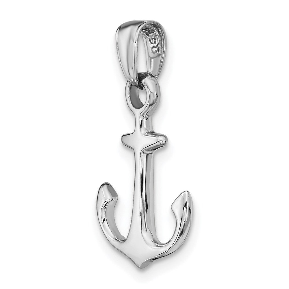 14k White Gold Anchor Pendant-C3339W