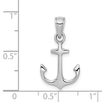 14k White Gold Anchor Pendant-C3339W