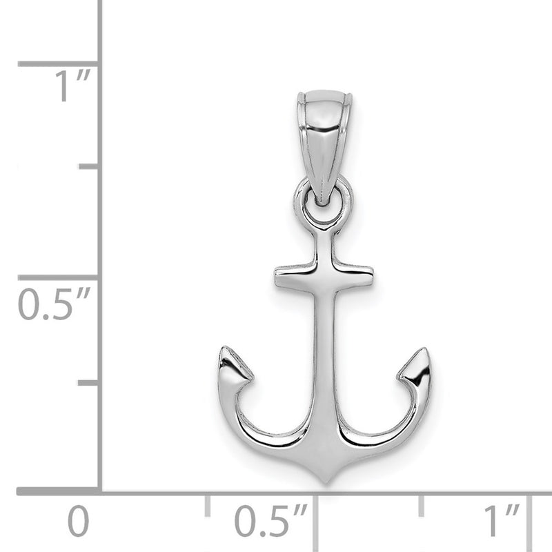 14k White Gold Anchor Pendant-C3339W