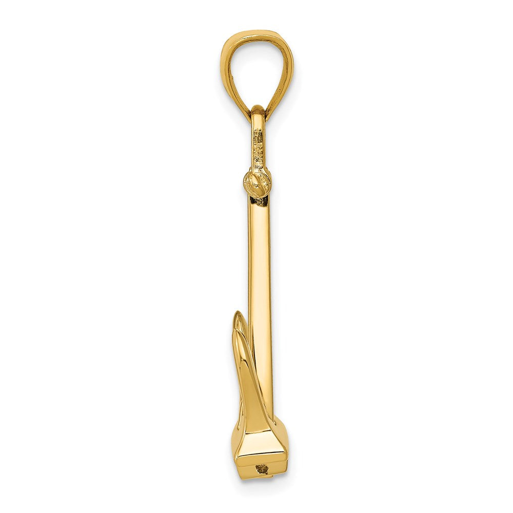 14k 3-D T-Bar Style Anchor Pendant-C3340