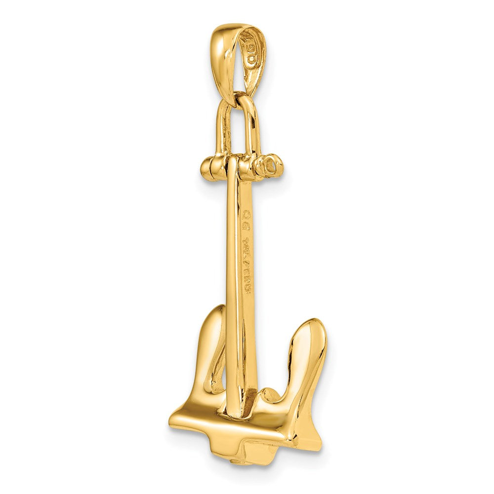 14k 3-D T-Bar Style Anchor Pendant-C3340