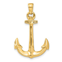 14k 3-D Anchor Pendant-C3341