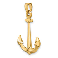 14k 3-D Anchor Pendant-C3341