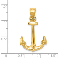 14k 3-D Anchor Pendant-C3341